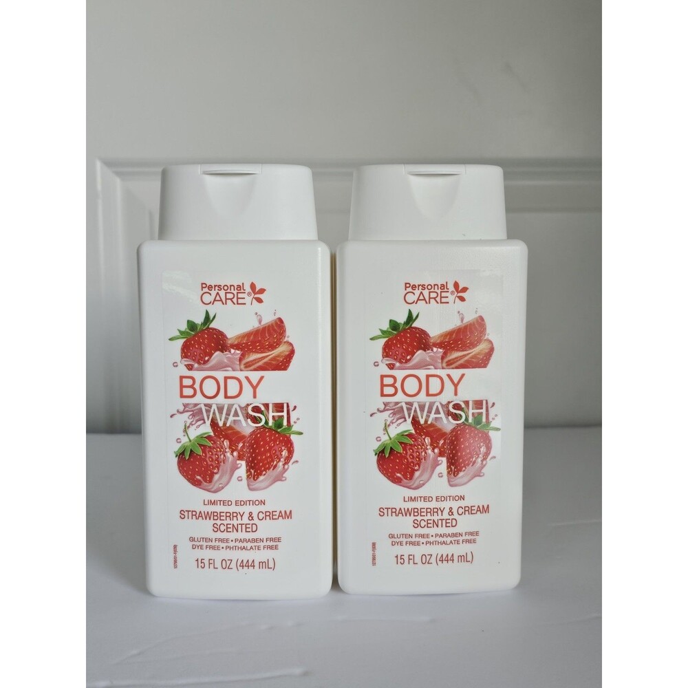 2pk Personal Care  Strawberry & Cream Body Wash 15fl.oz (Limited Edition)
